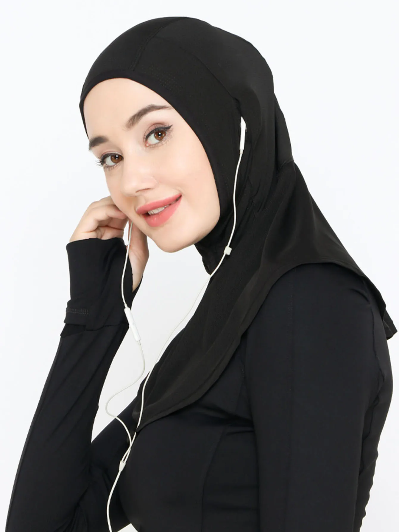 Sporty Inner Women's Hijabs Muslim Breathable Islamic Solid Instant Turban For Ladies Headband Pre-design