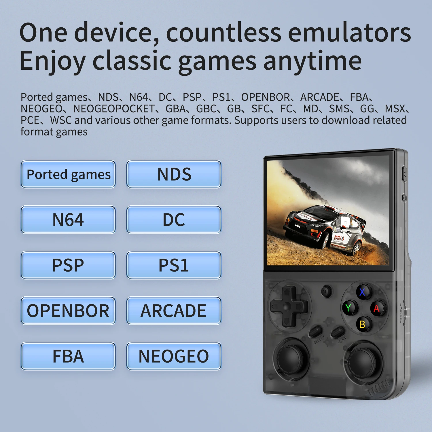 ATLEXP G350 consola de juegos portátil Retro Linux sistema de 64 bits pantalla IPS de 3,5 "RK3326 reproductor de vídeo portátil de bolsillo 64GB 4000 juegos