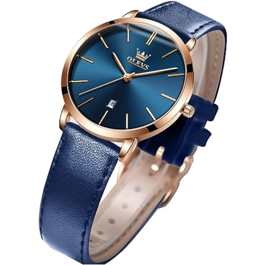 

OLEVS Women's Watches for Ladies Female Wrist Watch Leather Band Waterproof Thin Minimalist Casual Simple Dress Quartz Analog w