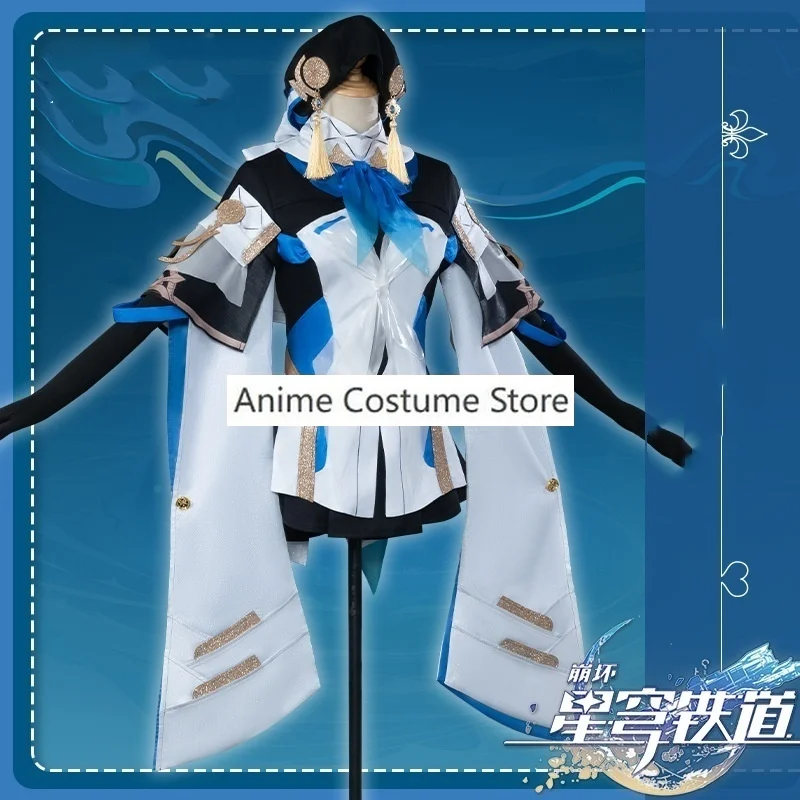 Honkai Star Rail Pela disfraz de Cosplay, peluca, vestido, uniformes de juego, Pelageya, sergyevna, gafas, sombrero, símbolo, horquilla, trajes de Halloween