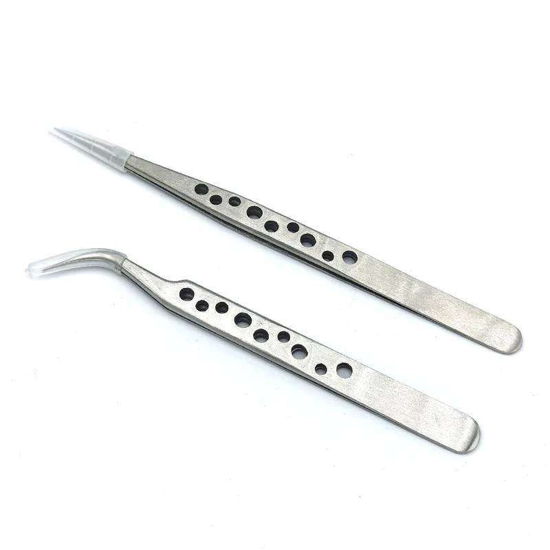 Precision Industrial Tweezers Anti-static Magnetic Stainless Steel Tweezers Set For Electronics Soldering Maintenance Hand Tools