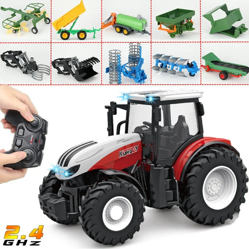 1/24 Rc Car for Boys Remote Control Tractor Trailer with Light Farmer Truck Electric Model Toys 2.4Ghz Radio-Control Car Truck