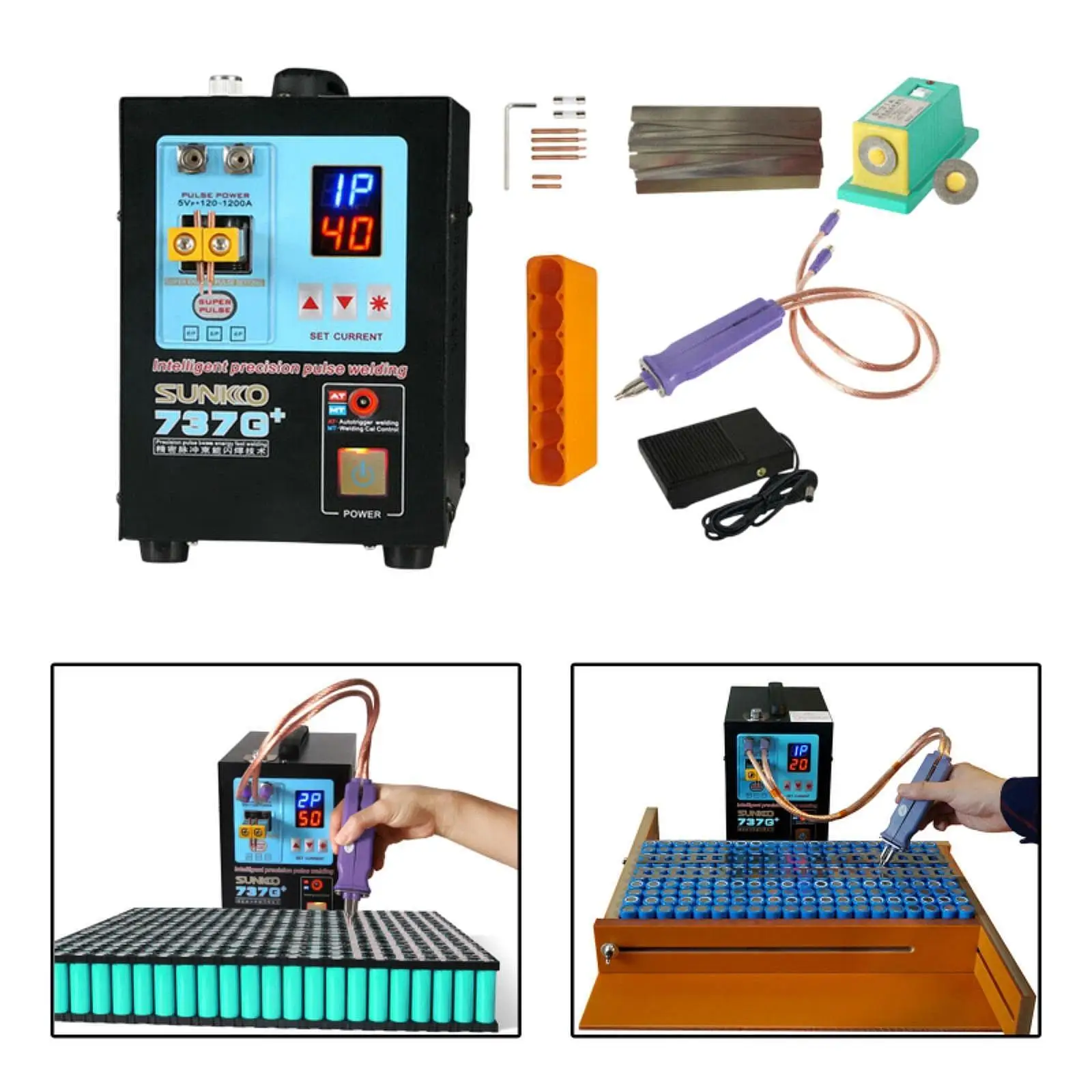 Spot Welder Adjust Pulses for 18650 Battery Multifunctional Black Accessories