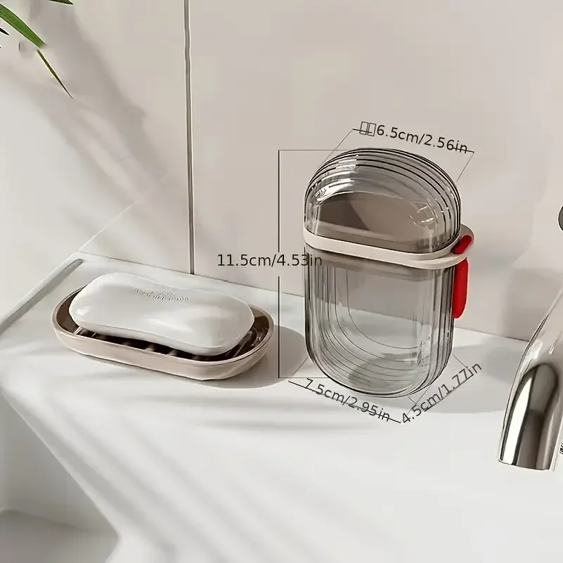 1/2pcs Creative Travel Soap Box with Lid Sealed and Drainable Portable Small Soap Box for Business Trip Travel Soap Box
