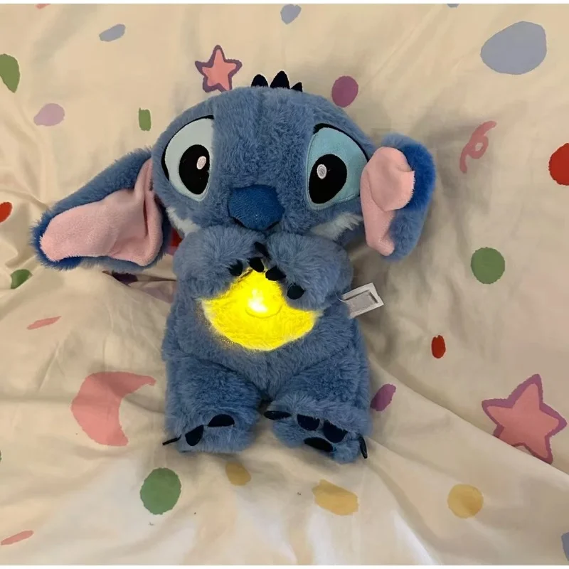 Disney Stitch creativo respirazione, illuminazione e suono giocattolo bambola lenitiva e addormentata cuscino per dormire per bambini regalo di