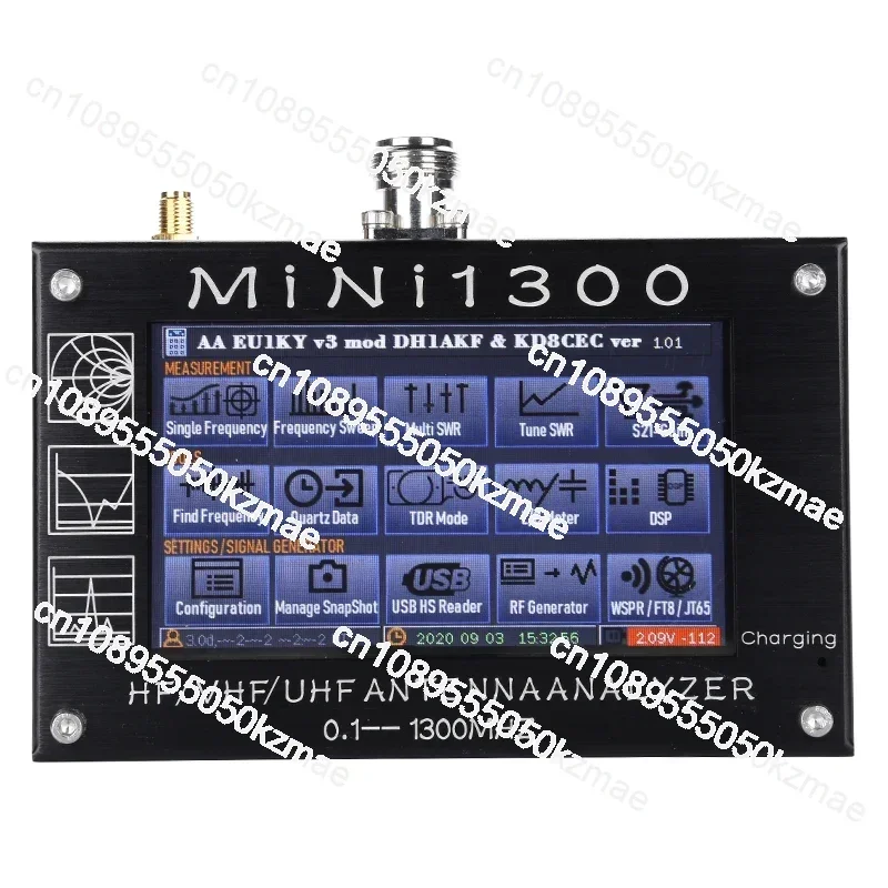 Suitable for SWR antenna analyzer instrument tester Mini1300 4.3 LCD touch screen 0.1-1300 MHz HF/VHF/UHF ANT