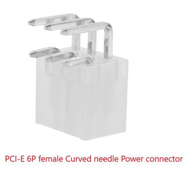 AS95 200Pcs 4.2mm 6 Pin PCIe Power Connector Male Header for Graphics Card GPU, Right Angle Through Hole Video Card