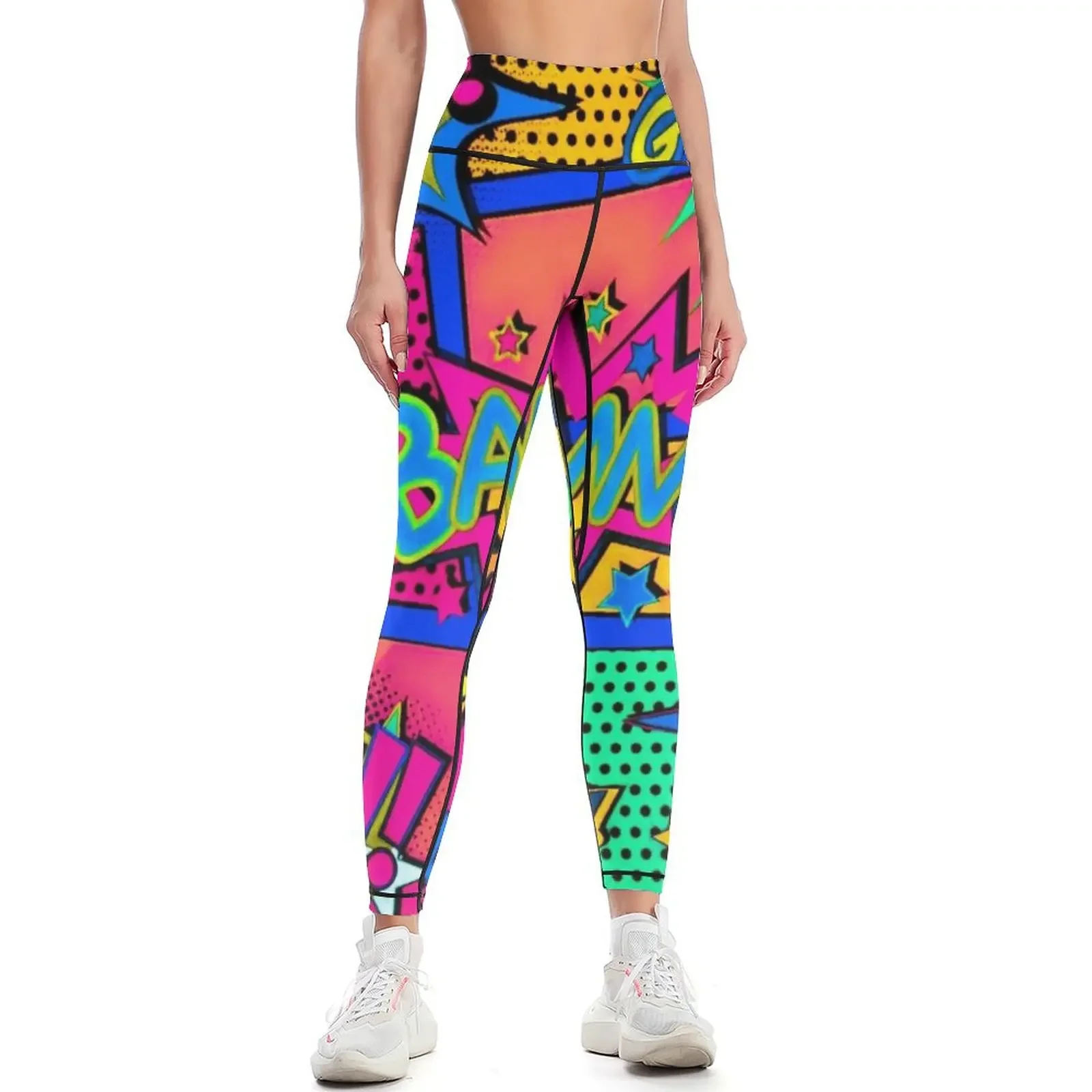 

Colorful Comic Book Panels Leggings Women's push up Sports pants woman jogging pants Womens Leggings