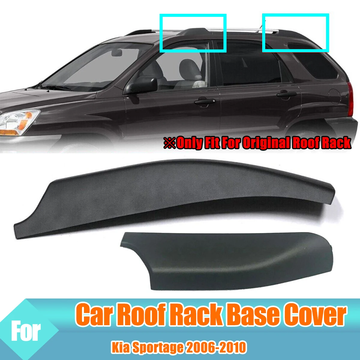 Roof Rack Cover For Kia Sportage 2004-2007 Front Rear Roof Luggage Bar Rail End Shell Plasitc Protection Cover Replacement