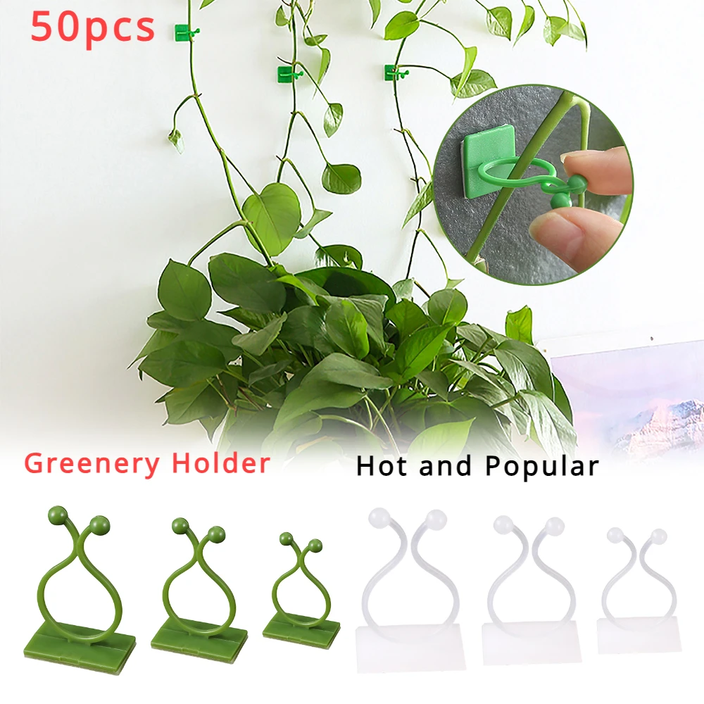 1/50PCS Plant Climbing Wall Clip Self-adhesive Rattan Hook Adhesive Rattan Clip Retainer Invisible Fixation Device For Garden