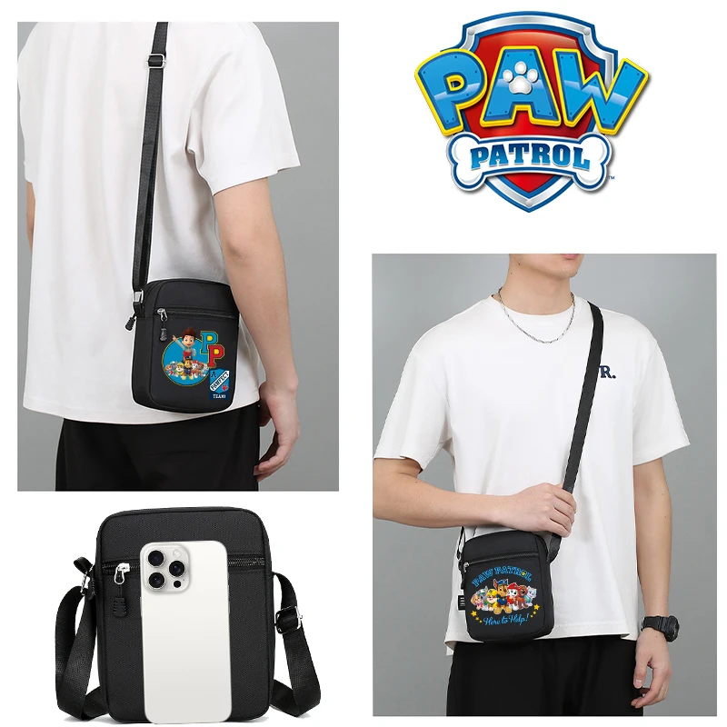 PAW Patrol Shoulder Bag Boy Girl Anime Cartoon Cute Crossbody Bag Outdoor Sports Large Capacity Canvas Square Bag Gift Package