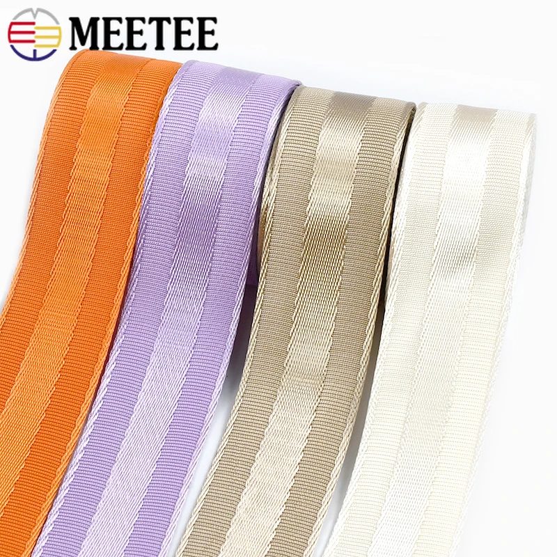 1/2/3/5M Meetee 50mm Nylon Webbing 1.5mm Thick Safety Belt Ribbon for Backpack Polypropylene Strap Pet Leash Trim Tape Accessory