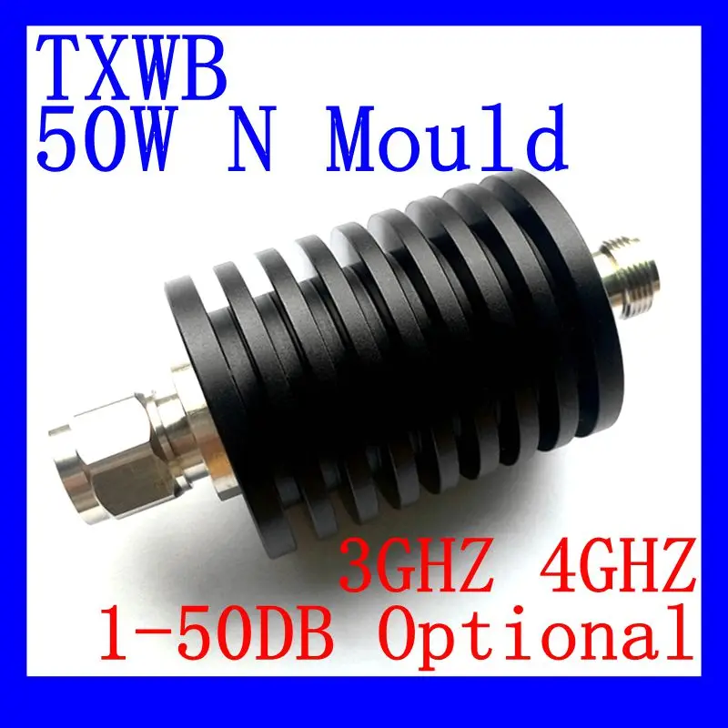 50W N-JK Type Attenuator DC-3Ghz/4Ghz 1/2/3/5/6/10/15/20/30/40/50db N Male Plug to Female Jack RF coaxial Power Connector