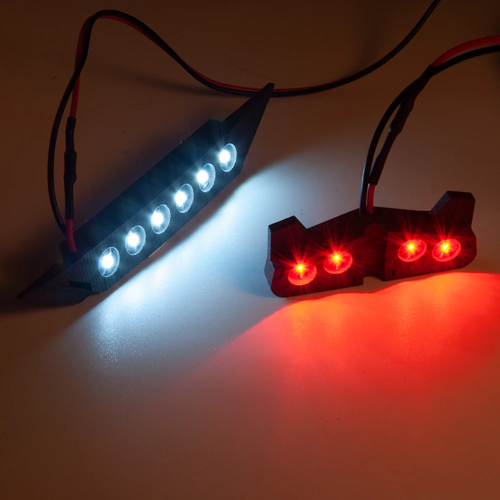 AXSPEED przednie i tylne światła LED lampka punktowa Bar DC 6-8.4v dla 1/10 4x4 2wd VXL, XL-5 SLASH zdalnie sterowany samochód gąsienicowy części