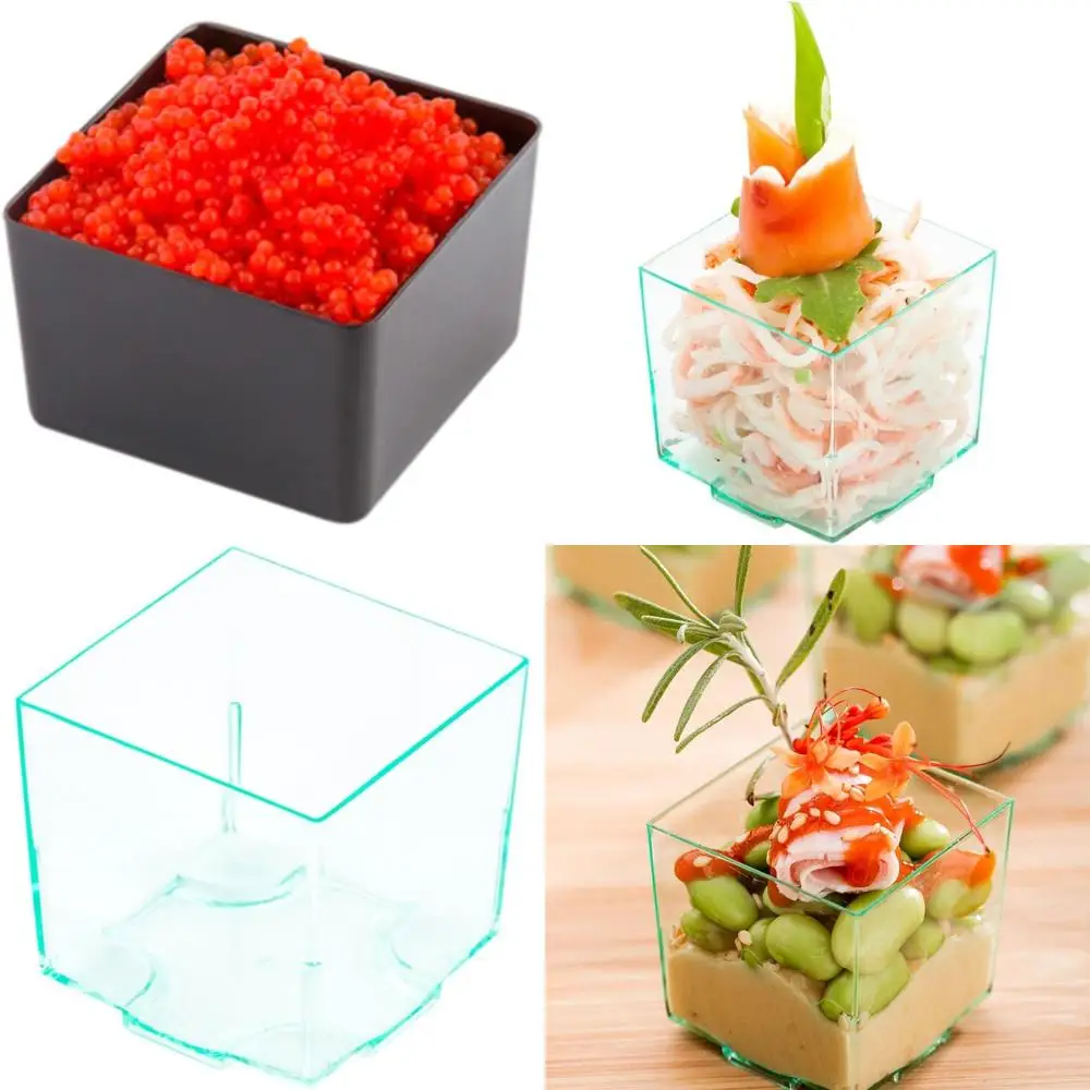 

mini 2oz disposable black plastic shooter cups for desserts - 100 pack