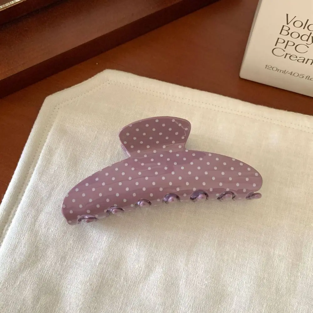 Creative Hairpin Acetic Acid Hair Claw Large Retro Acetate Shark Clip Korean Style Geometry Polka Dot Hair Clip Headwear