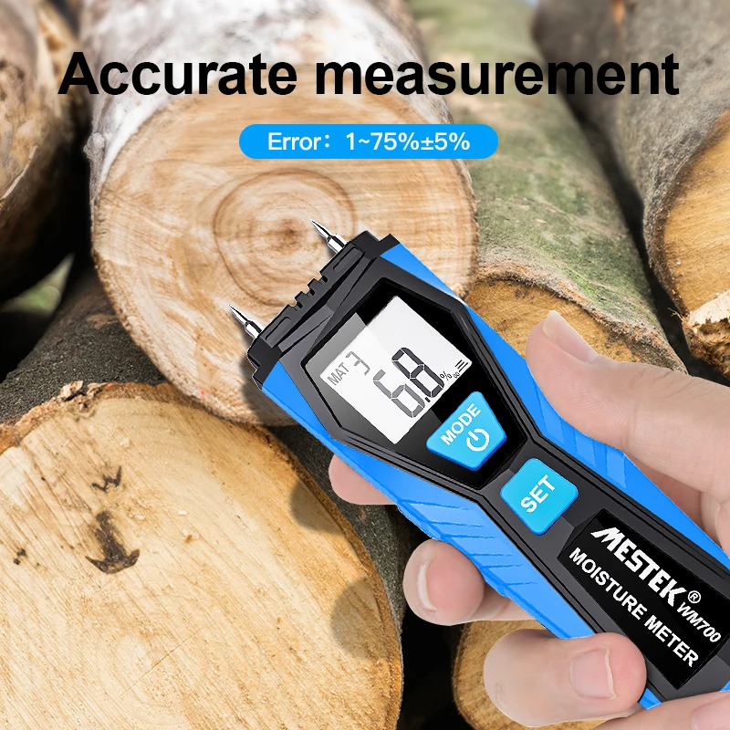 Digital Wood Moisture Meter Wall Water Tester Humidity Meter Two Pins Hygrometer Concrete Cement Brick Detector LCD Display