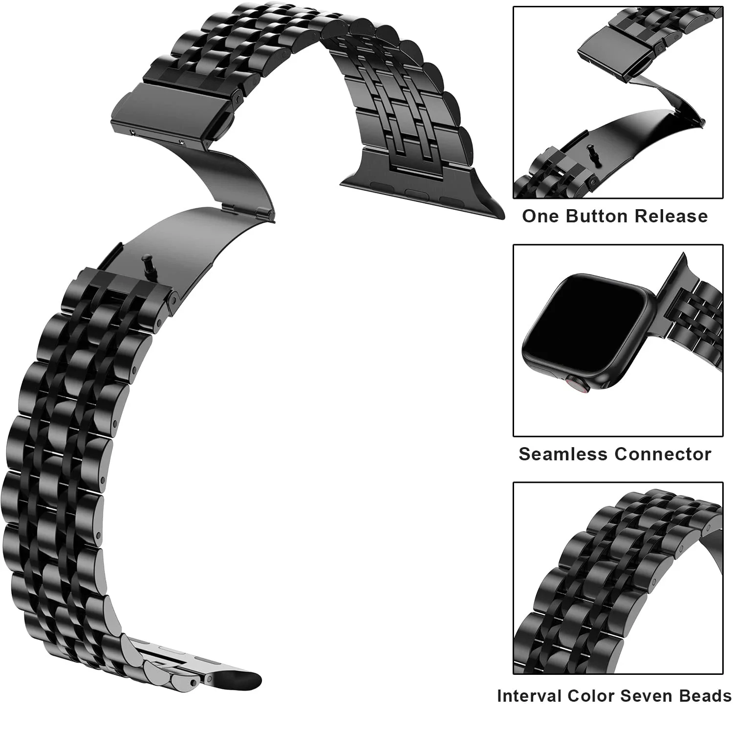 Stainless Steel Strap For Apple Watch Band 10 9 8 7 6 5 4 SE Ultra/2 49mm Bracelet Metal Band iWatch 40mm 41mm 45mm 44mm 46/42mm