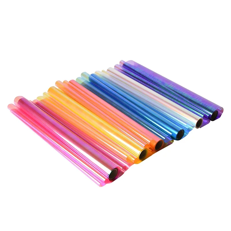 50cm*10yard/roll Rainbow Cellophane Flower Floral Wrapping Paper Candy Cake Cookie Packaging Craft Gift Packing Colorful Roll