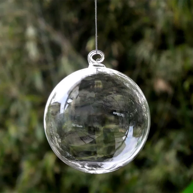 Small Packing Different Diameter=6cm 8cm 10cm 12cm 15cm 20cm Transparent Glass Hock Globe Home Decoration Christmas Ball Pendant