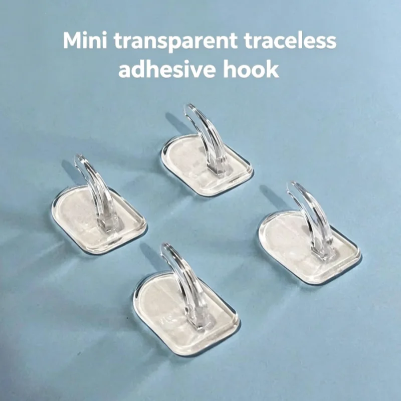 Mini Transparent Self-Adhesive Cow Horn Hooks 30 Pack, No Drill Invisible Wall Hanging Hooks, Nail-Free Hook for Picture Frame H