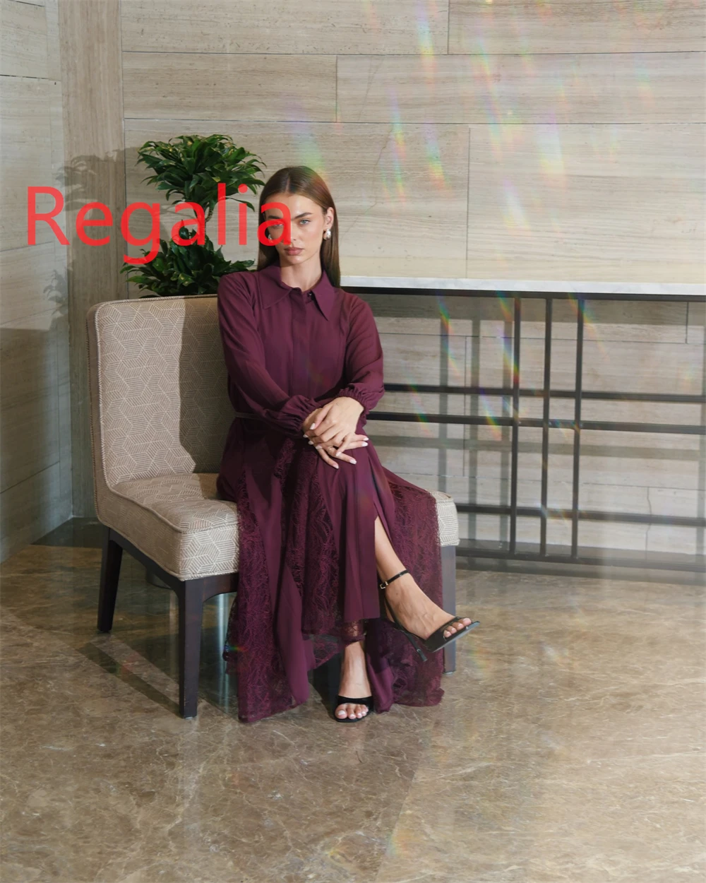 فستان سهرة شيفون كلاسيكي مخصص أنيق برقبة على شكل حرف v وأكمام طويلة فساتين العودة للوطن فاخرة سويب تراين فيستدو دي نوش #5