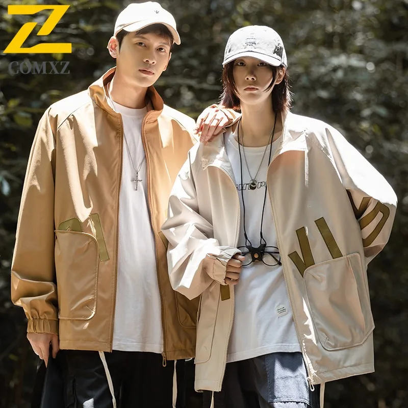 

COMXZ 2025 Mens Jacket Fashion Autumn Windproof Lightweight Hunting Fly Fishing Travel Camping Outerwear Breathable Edgy Coat