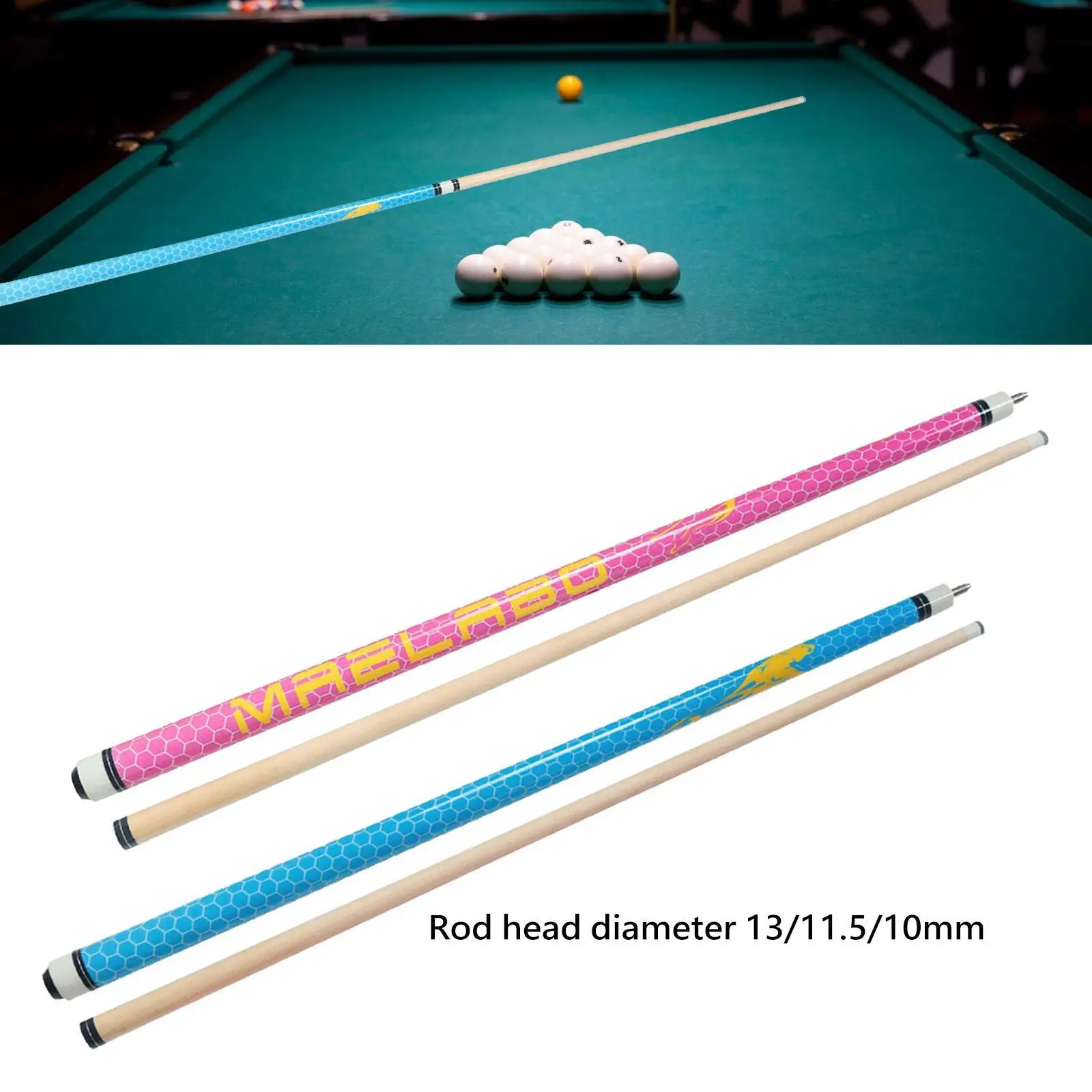 

Бильярдный кий из дерева, разборный (2 секции), 57 дюймов, для тренировок и соревнований, для игроков в бильярд и снукер