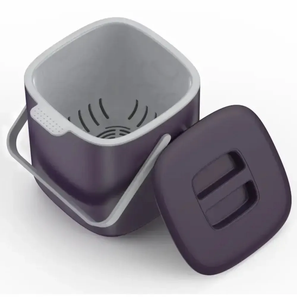 

Odor Proof PP Trash Can with Removable Inner Bucket Uses for Food Waste Compost Kitchen Home Car All Season