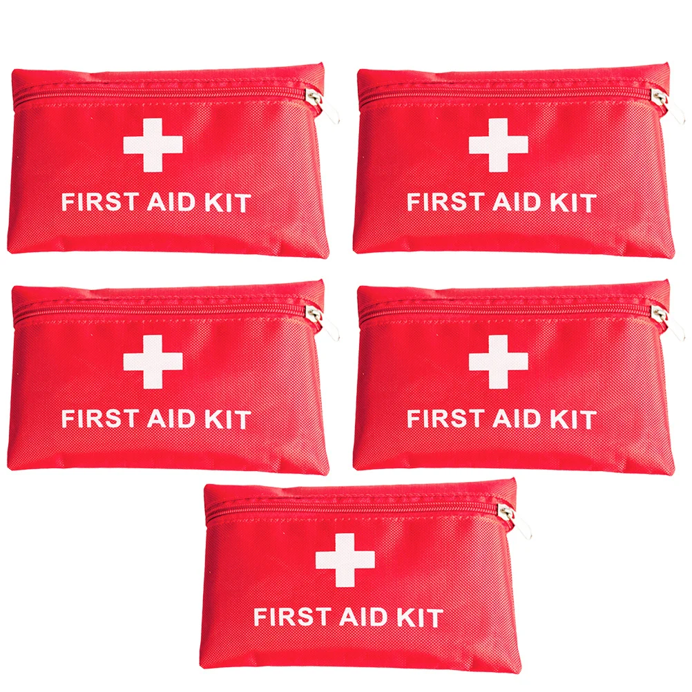 5 قطعة حقيبة الطوارئ الحمراء الإسعافات الأولية تخزين الحقيبة المنظم الصغيرة المحمولة للمشي في الهواء الطلق التخييم السفر اللوازم الطبية