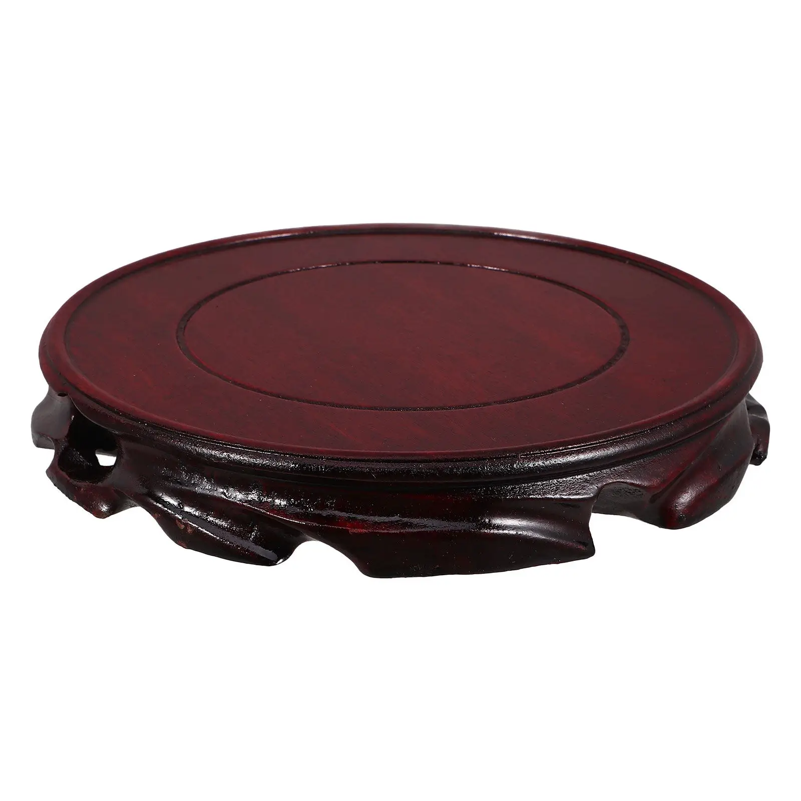 Soporte de exhibición de madera oriental, base circular de 15 cm para tetera, jarrón, lámpara, bonsái, plantas suculentas, decoración moderna minimalista para el hogar