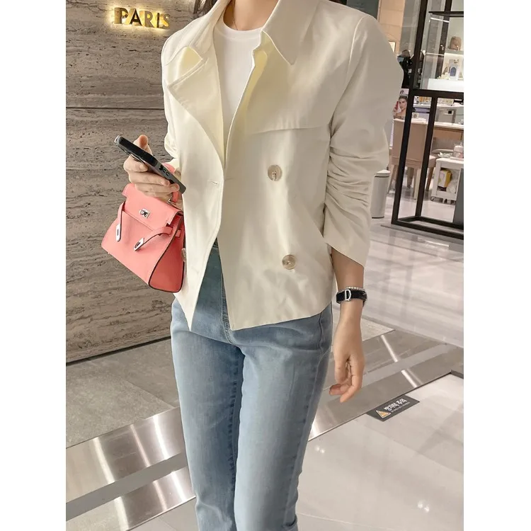 

Корейская ветровка-кардиган Ele ort: свободный крой, двубортная, на пуговицах, для женщин