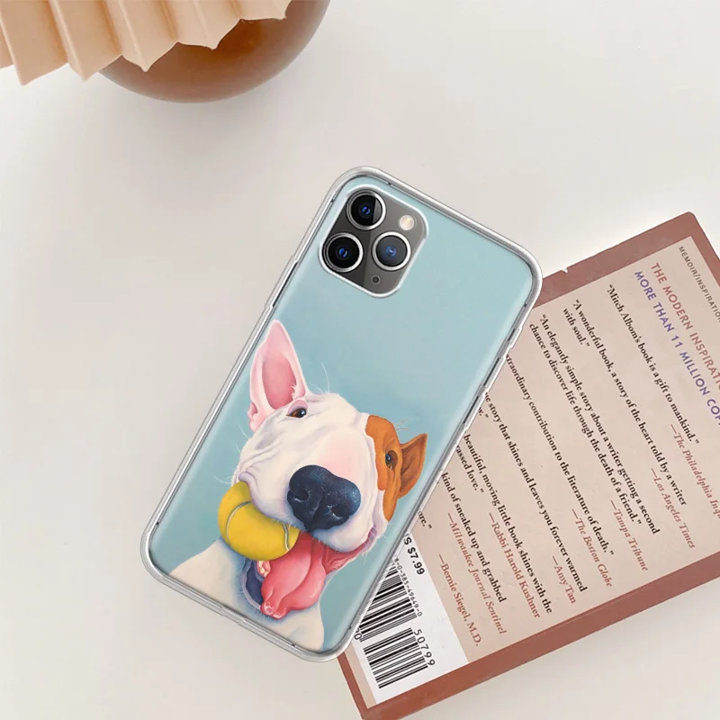 Bull Terrier Dog Puppies Phone Case For Iphone 14 13 15 Pro Max Apple 11 12 Mini X XS XR 16 Plus 6 6S 5 5S Clear Cover