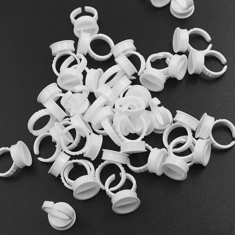 Anelli usa e getta tazze 100 pz S/M/L porta colla per ciglia colla ciglia finte anello contenitore colla per ciglia anello di plastica tazza trucco