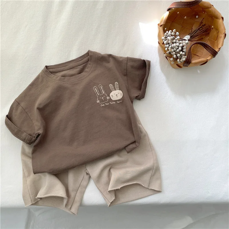 2025 Sommer Neuheiten Kinder-Kurzarm-T-Shirts aus Reiner Baumwolle 2-7 Jahre Cartoon-Hasen-T-Shirt für Jungen und Mädchen Looe Lässige Oberteile – Detail 7