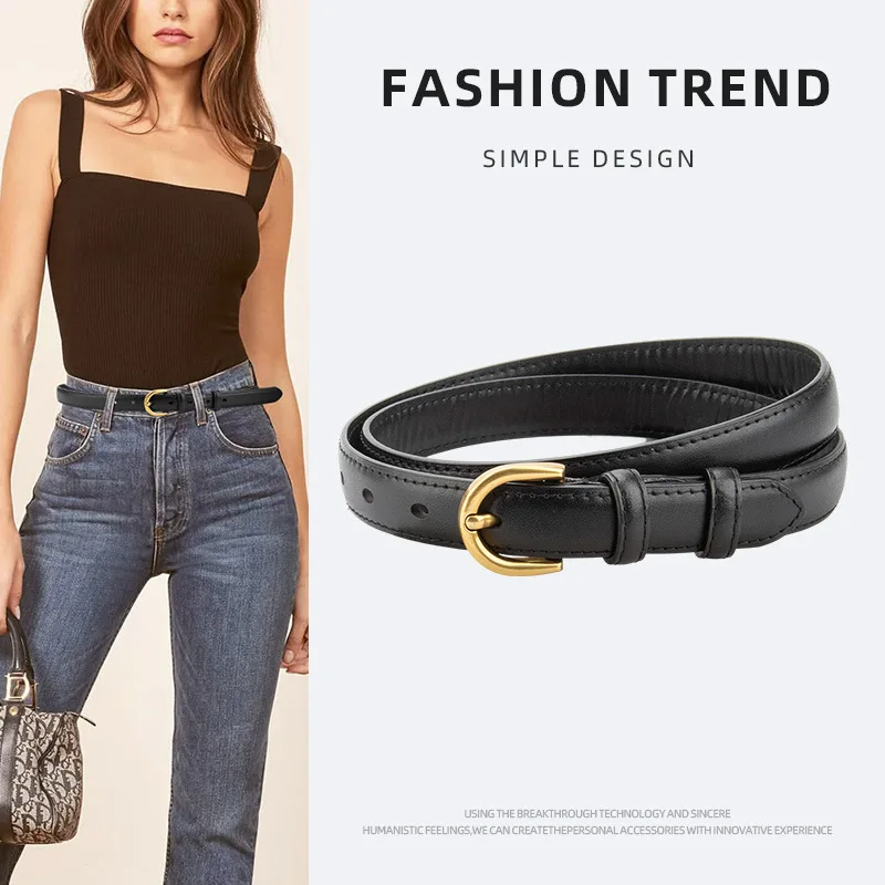 

Женская корейская версия модного ремня, кожаный головной слой из воловьей кожи, украшение для одежды для пожилых людей, женский пояс
