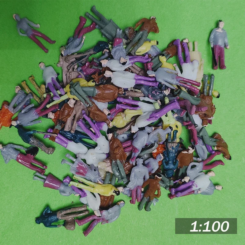 Maßstab 1:75-1:200 Miniatur-Weißform, Menschenmodell, Figurenmaterialien zum Bauen, Sandtisch, Szenenlayout, Diorama-Kits, 100 Stück – Detail 8