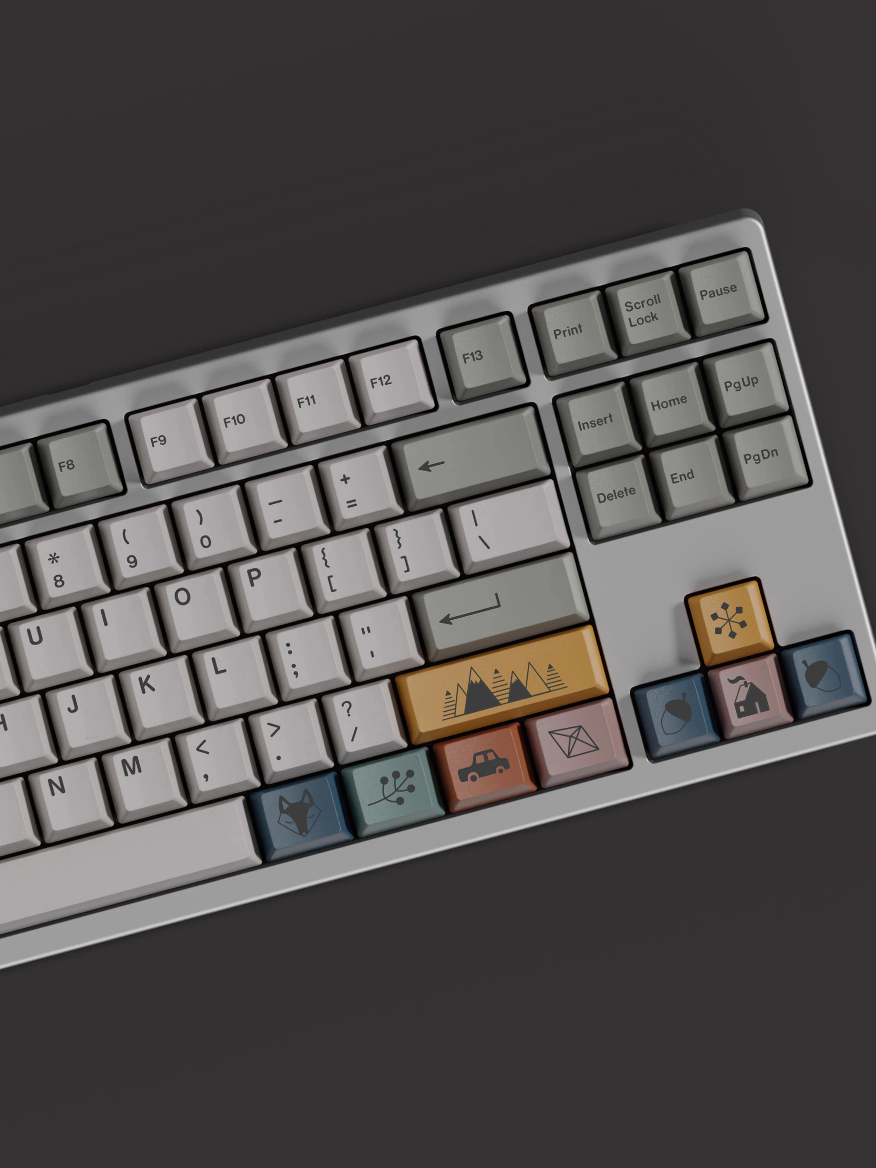 Scandi-teclas PBT personalizadas para teclado mecánico, teclas, perfil de cereza, DYE-SUB, 146 teclas