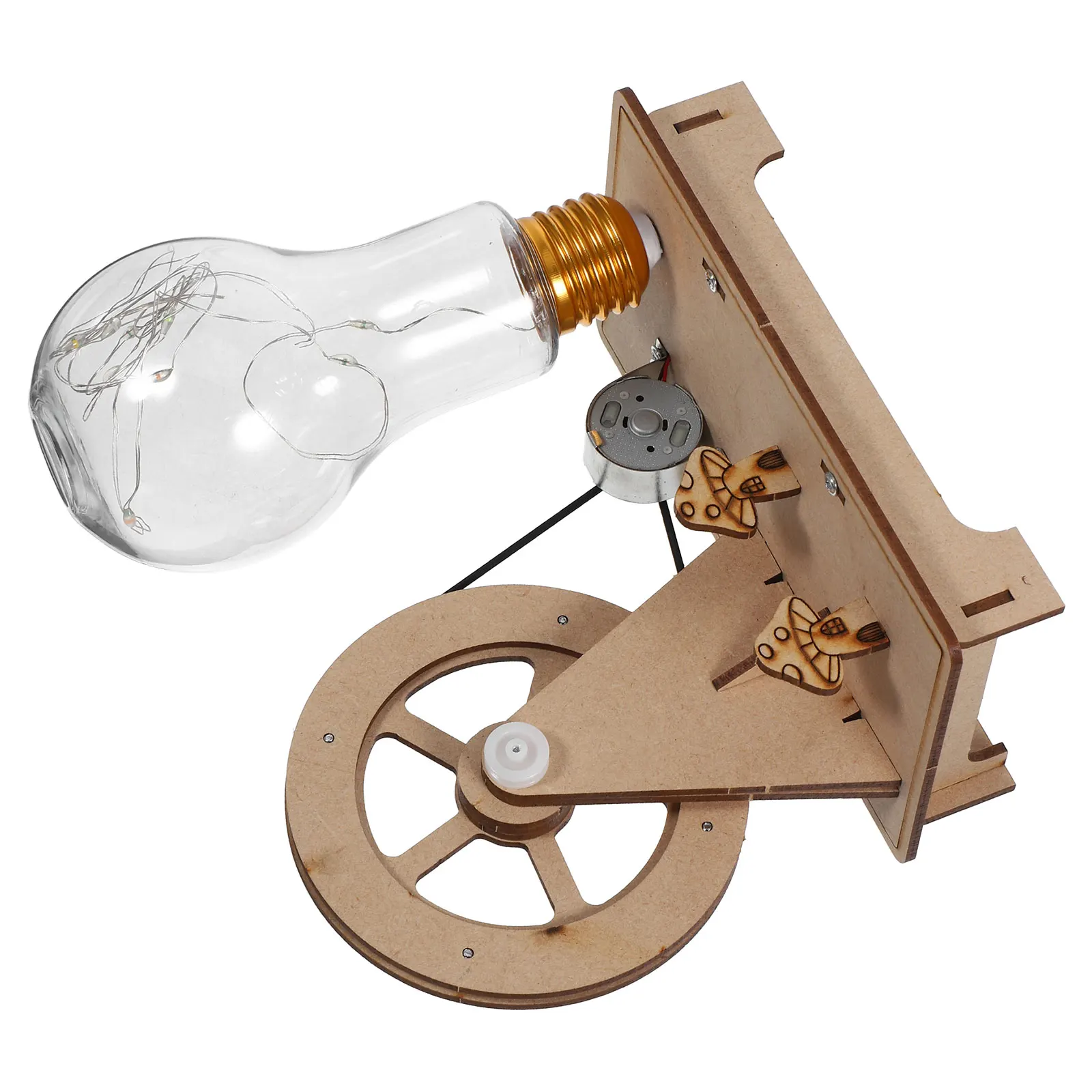 

Hand Crank Generator Kids DIY Electric Science Kit Wooden Toy Experimental Learning Tool Educational Building Blocks STEM