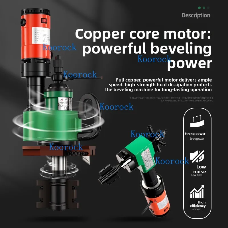 Internal Expanding Electric Pipe Beveler, Handheld Chamfering & End Grinding Tool for Stainless Steel Round Tubes/Pipes