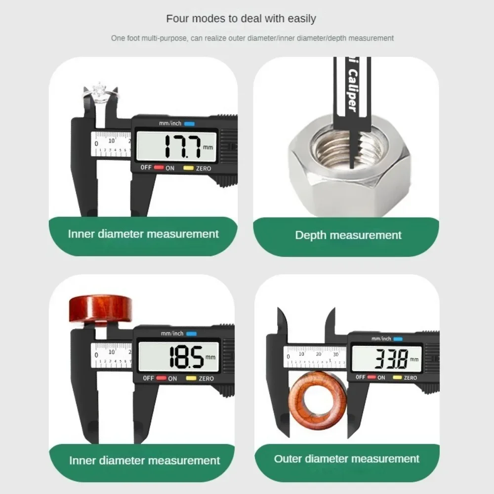 Electronic Digital Caliper คาร์บอนไฟเบอร์ Vernier Caliper Gauge ไมโครมิเตอร์วัดเครื่องมือไม้บรรทัดดิจิตอล 150 มม
