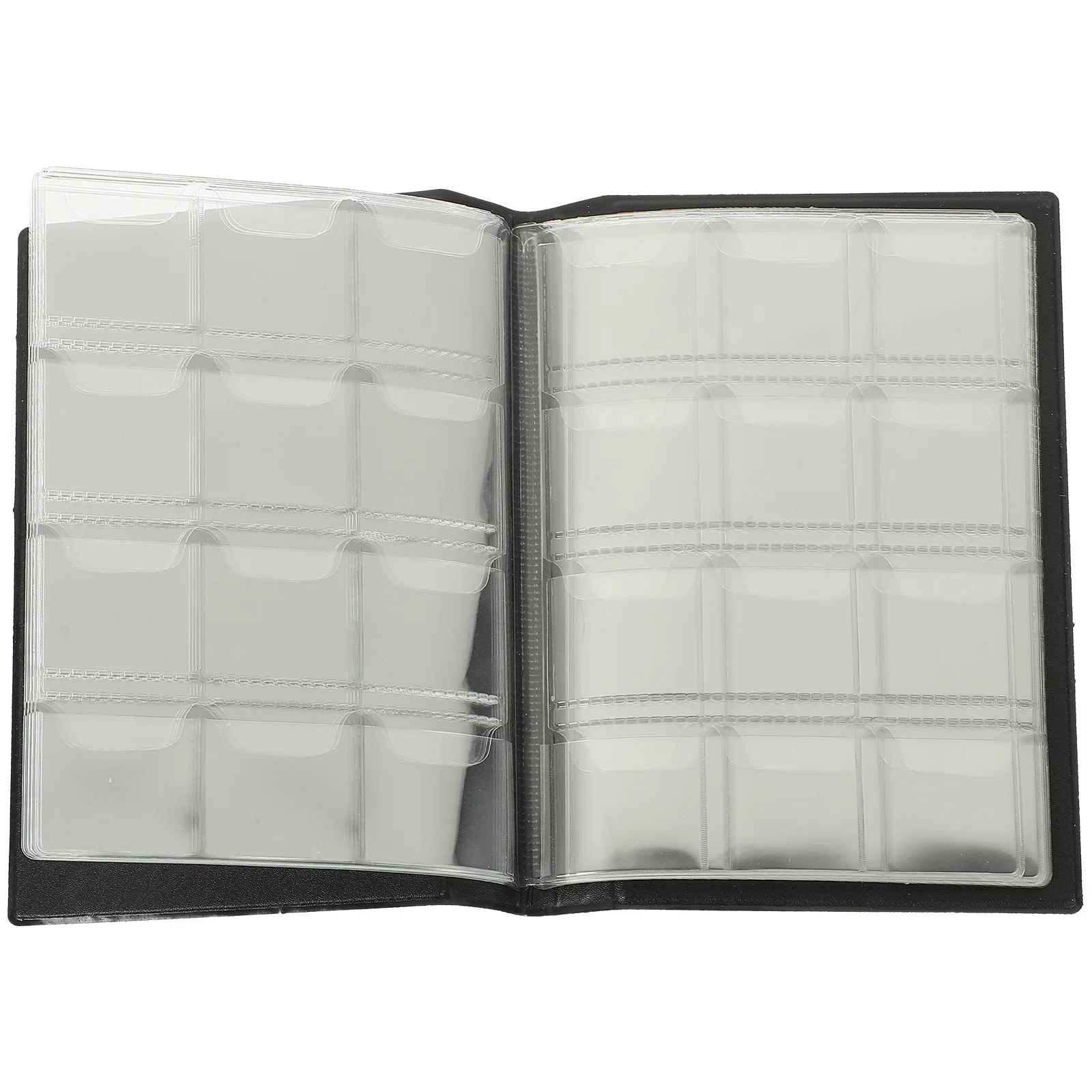 Álbum de moedas com 120 bolsos, capa pu, páginas transparentes para moedas, selos, organizador de armazenamento comemorativo