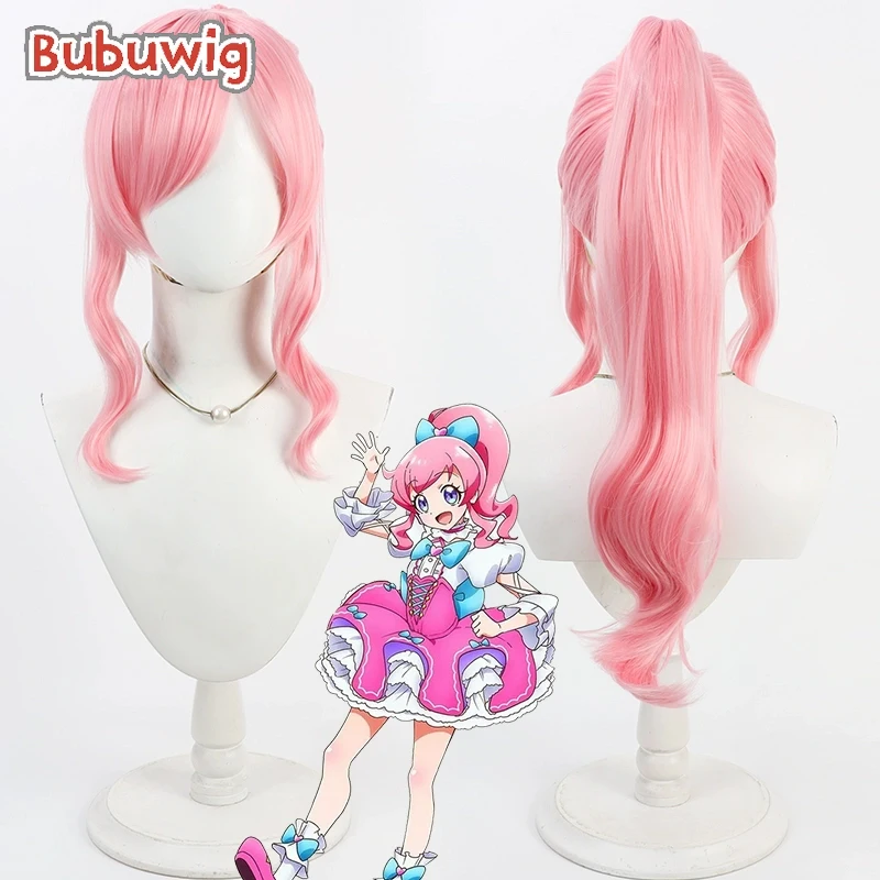 

Bubuwig Synthetic Hair Mirai Momoyama Cosplay Wigs Kiratto PriChan Mirai Momoyama 60cm Wavy Pink Ponytail Wig Heat Resistant