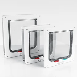 Cat Door Lockable Pet Door Small Dog Door Pet Door M Size 4 Way Lockable Pet Cat Small Dog Flap Door For Pet Care Smart Cat Door