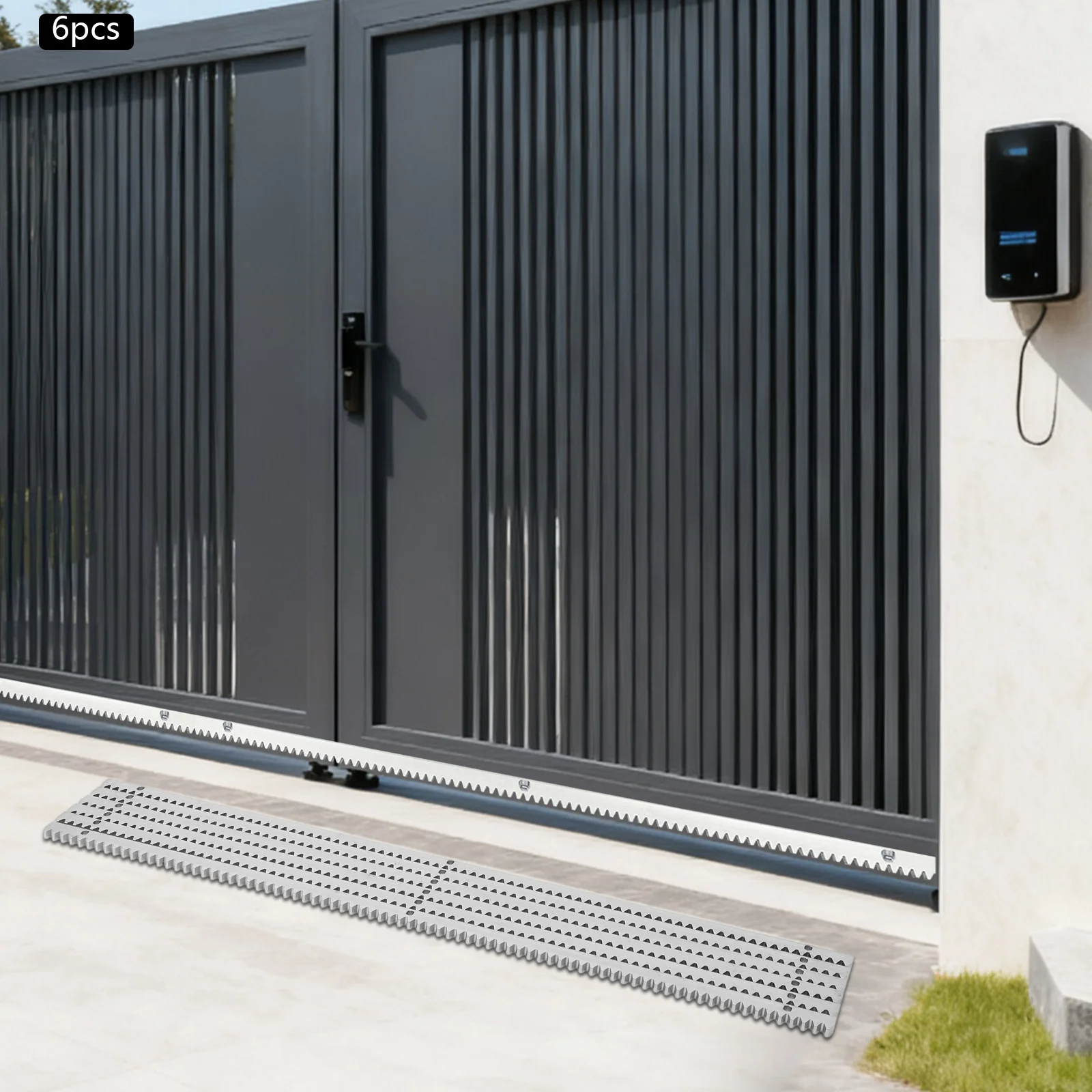 6PCS Sliding Door Gear Rack 0.47in Thick Sliding Door Toothed Bar 6m Combined Gear Rail for Villa Factory Automatic Sliding Door