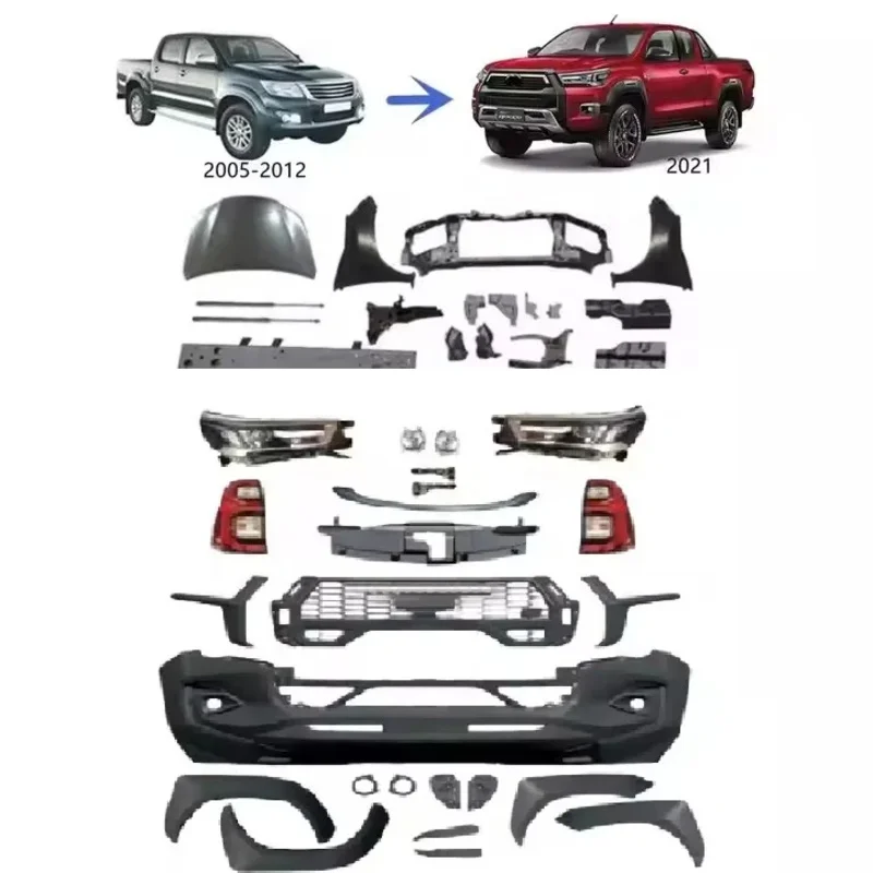 

For Hilux Vigo 2005-2014 Car Conversion Kit Upgrade to for Lexus 2021+ Body Parts Enhance Vehicle Exterior Upgrade Body Kit