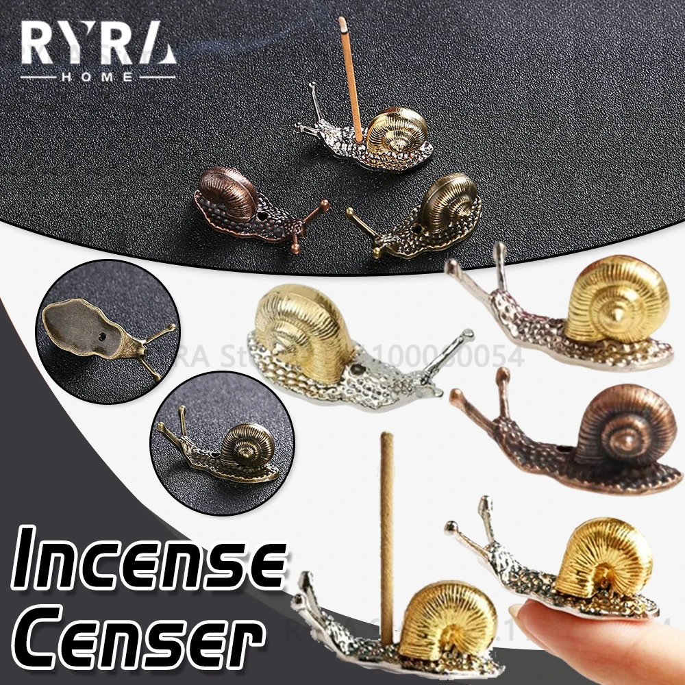 1PC Snail Shape Portable Incense Censer Stick Holder Burner Stand Sandalwood Holder Teahouse Home Miniature Christmas Decoration