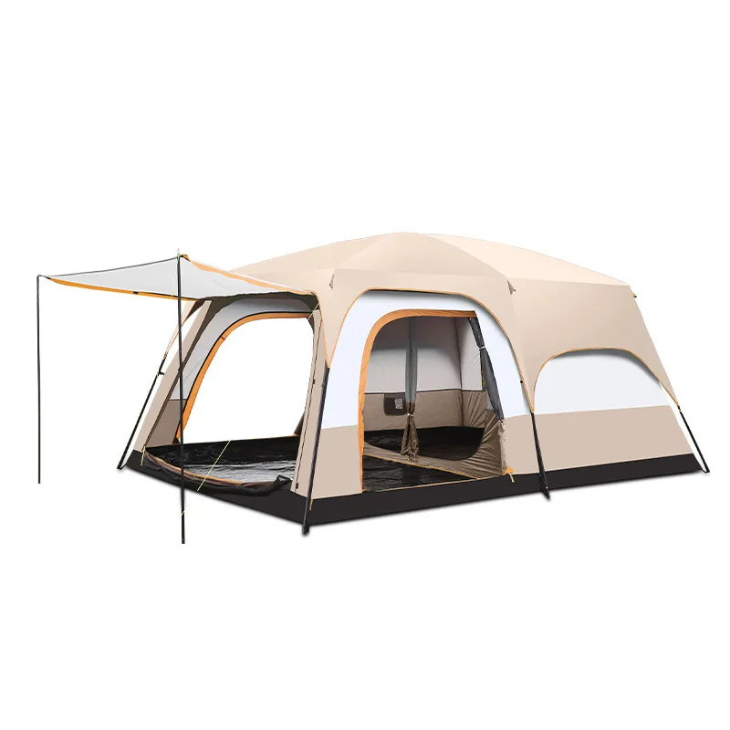 Big tent two rooms and one living room outdoor folding portable windproof camping barbecue thickened rainproof overnight camping