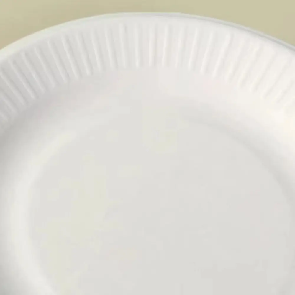 50Pcs Heat Resistant Disposable Paper Plates Eco-Friendly White Pulp Lunch Boxes Microwavable Degradable Wedding Serving Tray