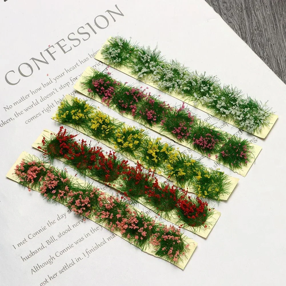 Self-Adhesive Static Grass Tufts Miniature Scenery Wildflowers Flower Cafts Artificial Grass Modeling Wargaming DIY Handmade